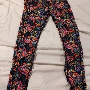 Constantly Varied Neon Tropical Leggings, L